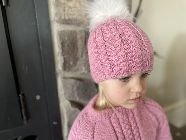 knitting pattern cable sweater and hat set / sweater knitting pattern for baby / for child / cable knit hat / raglan sweater knit pattern image 9