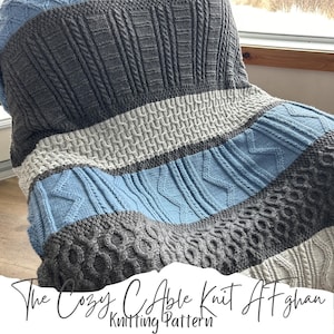 Gemütliche Decke Strickmuster / Zopfmuster / Standard / Bonus Grösse Afghan Muster / Nahtlose Decke Zopfmuster