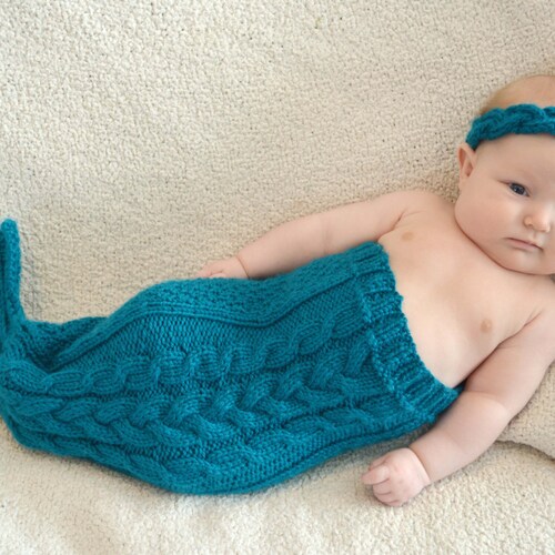Newborn Mermaid Blanket Knitting Pattern Baby Mermaid Etsy