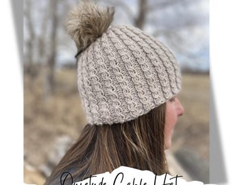 Cable Hat Knitting Pattern - Knit Cable Hat Pattern - Knit Hat for