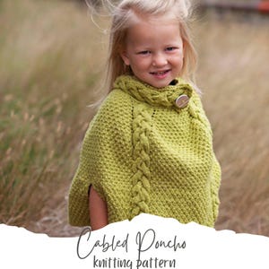 KNITTING PATTERN PDF Poncho - Knit pattern poncho - Child&#39;s poncho knitting pattern - Babies&#39; knit pattern - Poncho knit pattern