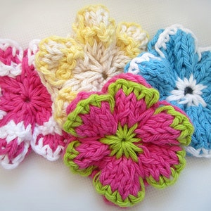 KNITTING PATTERN PDF Flower- Knit Flower Pattern - Knit flower pattern -Summer Flower - Colourful Flower - Knitting Pattern