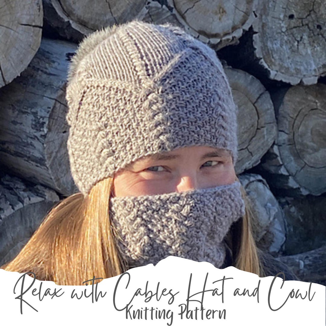 KNITTING PATTERN Hat and Cowl Set - Knit Pattern Hat - Knit Pattern ...