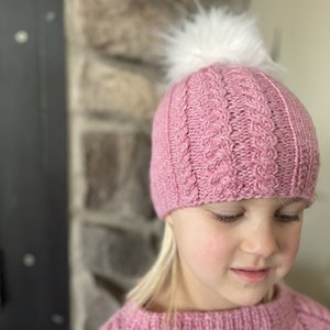 Knitting pattern simple cable hat / simple cable beanie hat knit pattern / knit pattern for children / for baby / cute knitted hat pattern image 1