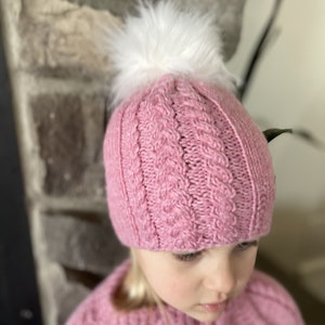 Knitting pattern simple cable hat / simple cable beanie hat knit pattern / knit pattern for children / for baby / cute knitted hat pattern image 5