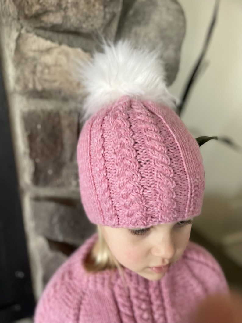 Knitting pattern simple cable hat / simple cable beanie hat knit pattern / knit pattern for children / for baby / cute knitted hat pattern image 5