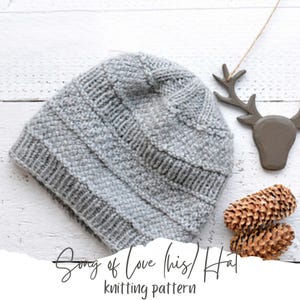 KNITTING PATTERN PDF Men&#39;s Slouch Hat - Knit pattern Slouch Hat - Men&#39;s Knit hat - Knitting pattern
