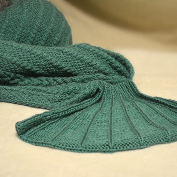 Knitting pattern mermaid tail - Adult mermaid tail - Knit pattern mermaid - Knitting pattern mermaid blanket - Knit blanket -  knit mermaid