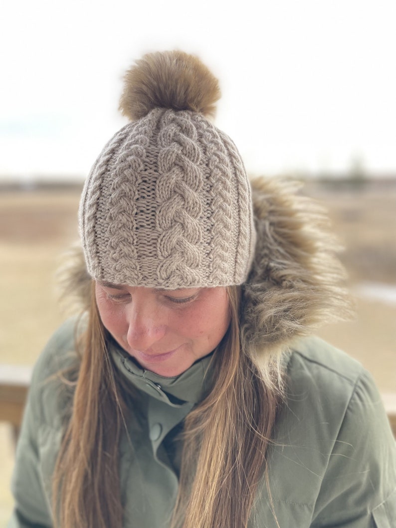 Adult Cable Hat Knitting Pattern / Beanie Cable Hat Knit Pattern / Hat ...