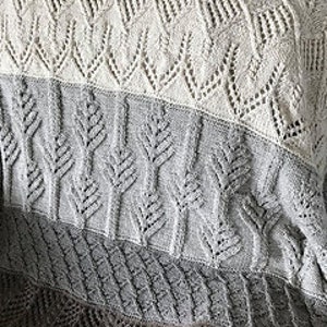 Seamless Afghan knitting pattern / Cables and lace knit blanket knit pattern / lap to bonus size blanket / stunning knitted afghan