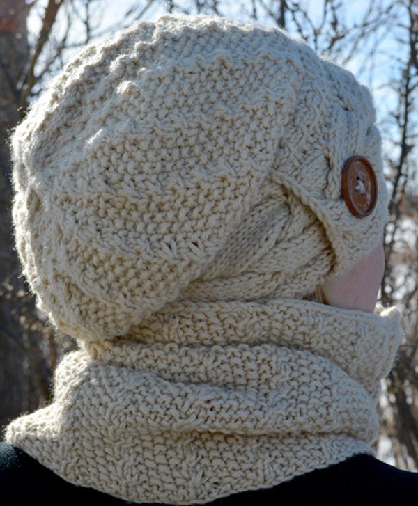 KNITTING PATTERN PDF Hat - Knit Pattern Slouch Hat - Knit Pattern Cable ...