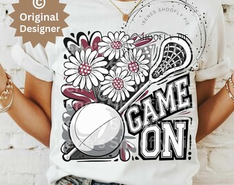 Lacrosse Png, Retro Lacrosse PNG, Lacrosse Sublimation Design, Game On Png, Lacrosse Mom Png, Lacrosse Png, Boho Floral Lacrosse Png