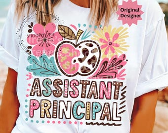 Boho Floral Assistant Principal PNG, Sublimacja Wicedyrektora, Powrót do szkoły PNG, Pierwszy dzień szkoły, Retro Projekt Asystenta Dyrektora