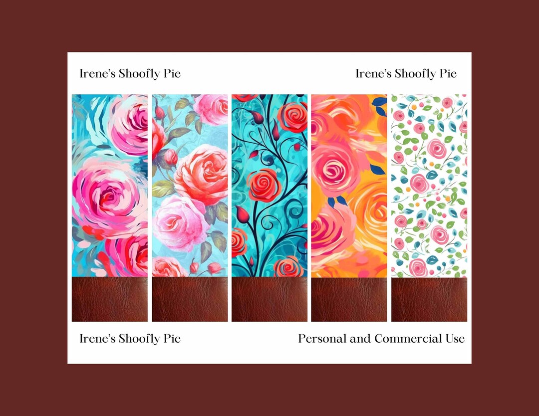 Watercolor Roses Printable Bookmark Set - Floral Bookmarks - Digital ...