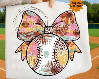 Baseball Png, Coquette Baseball Png, Game Day Png, Retro Baseball PNG, Baseball Sublimation Design, Baseball Mom Png, Floral Baseball Png
