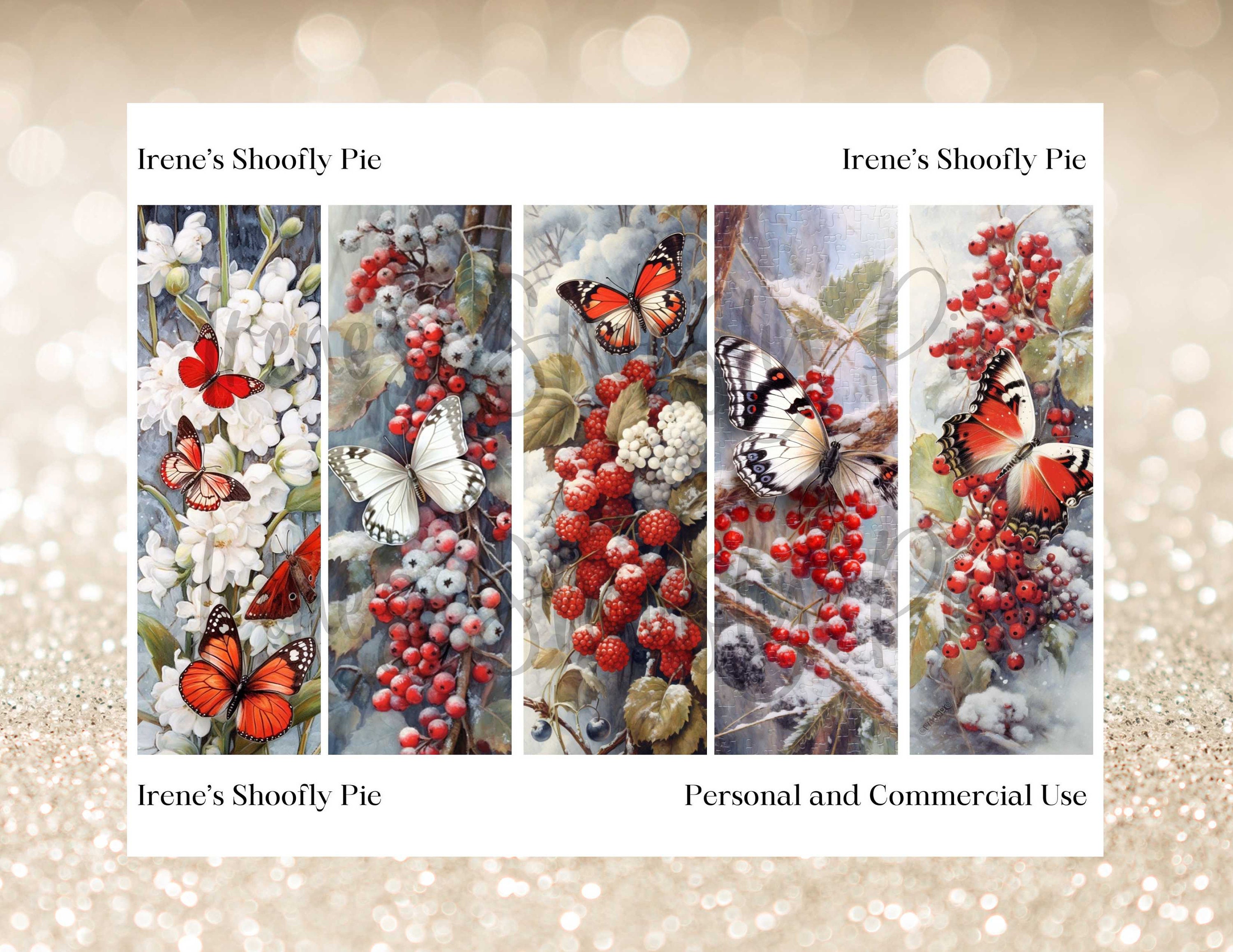 Butterfly Printable Bookmark Set - Butterfly Bookmarks - Digital ...