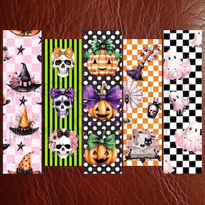 Halloween Bookmark Set - JPG Bookmark Sets - Spooky Cute Halloween Bookmarks - Digital Downloads - PNG Bookmark Sublimation