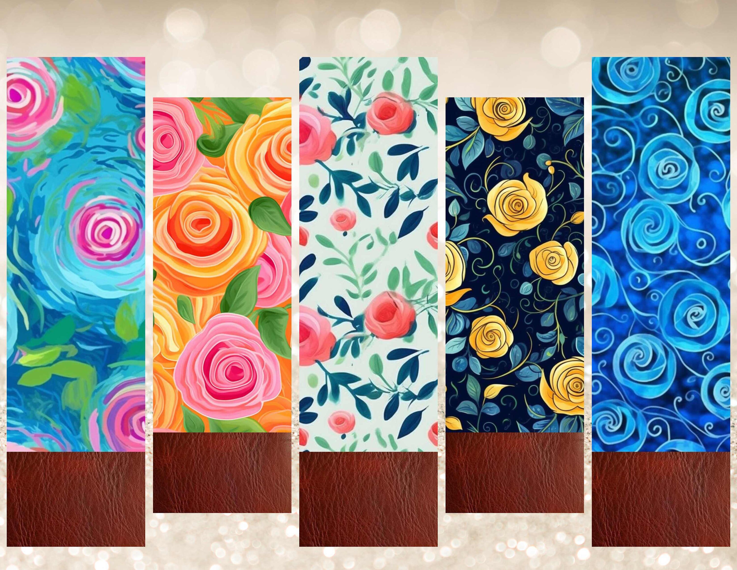 Watercolor Roses Printable Bookmark Set Floral Bookmarks - Etsy