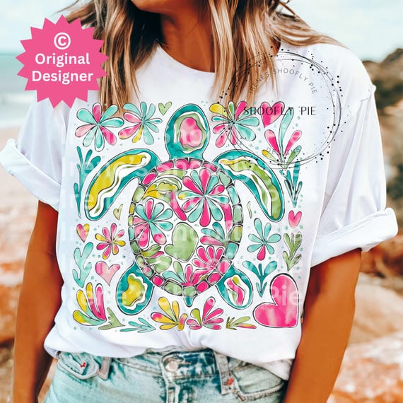 Sea Turtle PNG, Nautical Sublimation Designs, Fisherman Aesthetic Png, Beach Png, Instant DIGITAL Download, Turtle Png, Boho Floral Turtle