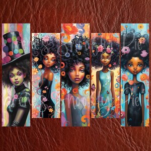 Whimsical Girl Printable Bookmark Set - Quirky Girls Bookmark Sets - Cute Girl Bookmarks - Digital Downloads - PNG Bookmark Sublimation