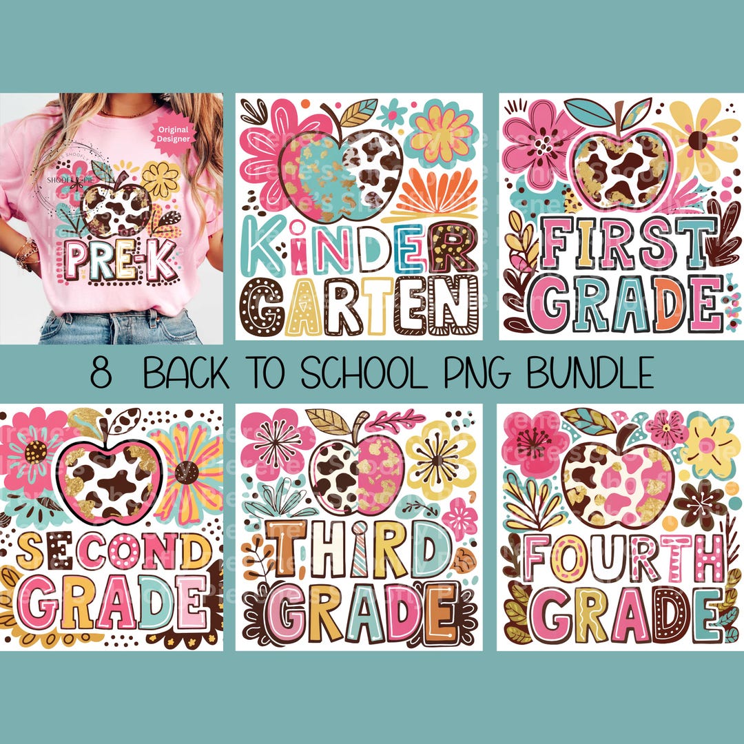 Back to School Bundle PNG, Teacher Sublimation Design, Back to School ...
