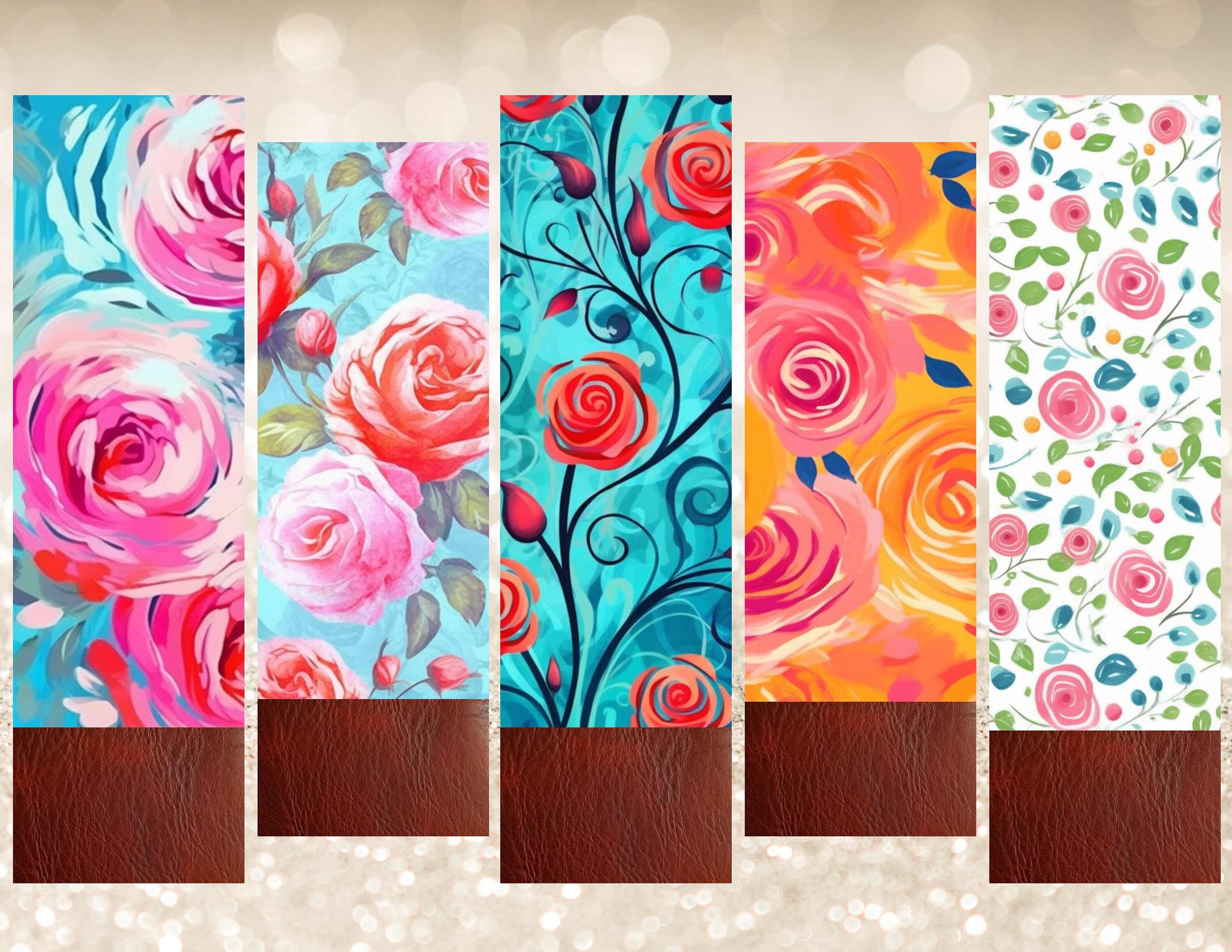 Watercolor Roses Printable Bookmark Set Floral Bookmarks - Etsy