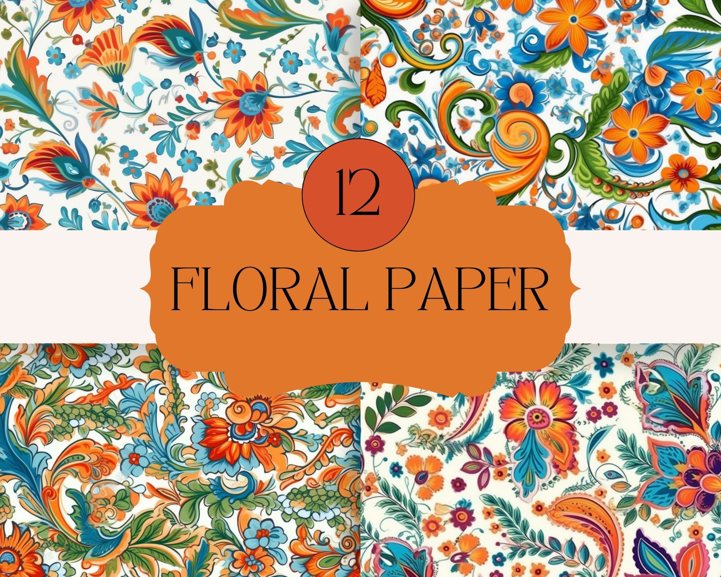 Floral Digital Paper Paisley Seamless Patterns Floral - Etsy