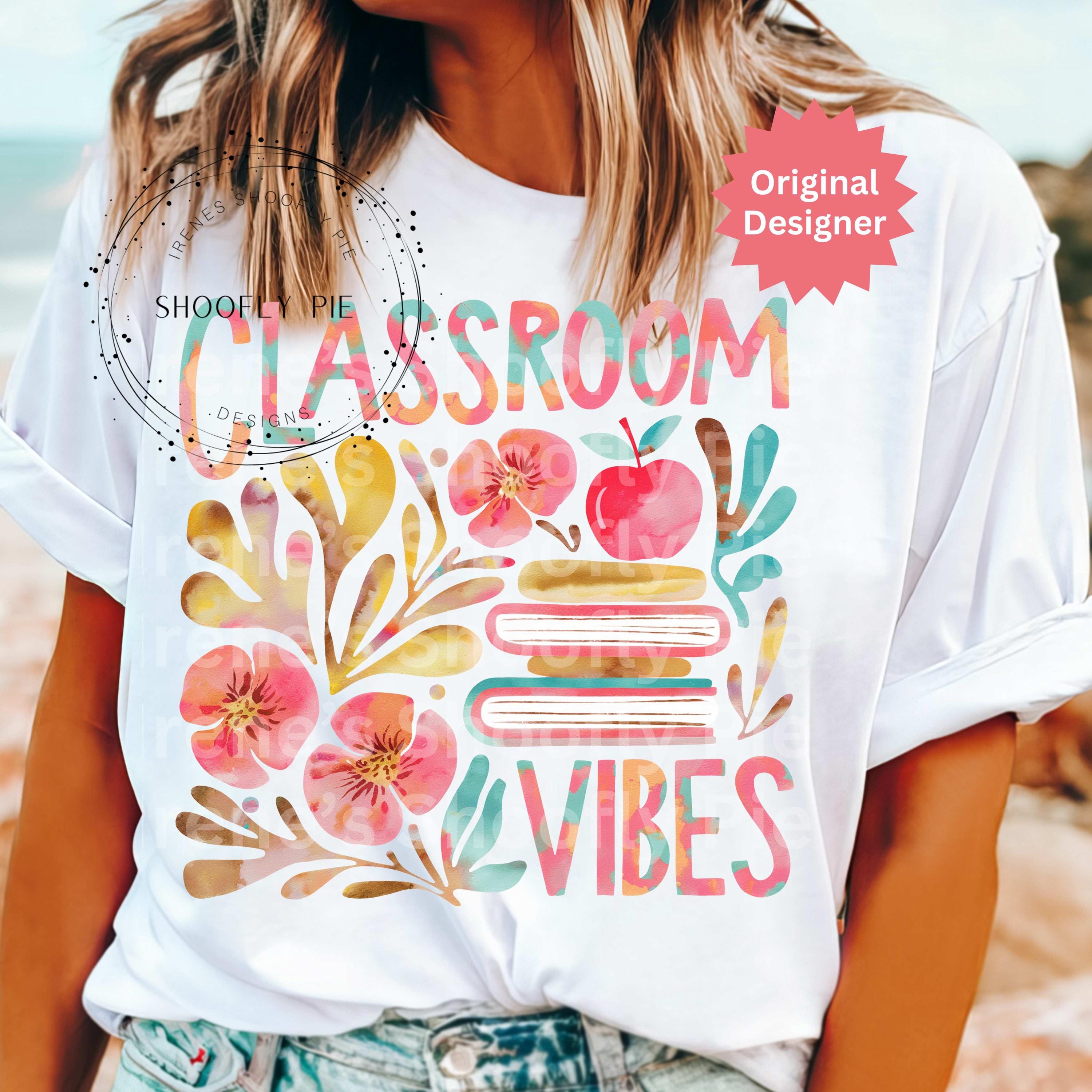 Boho Floral Teacher PNG, Sublimation Design, Back To School Png, School Png, Classroom Vibes Png. Retro Teacher Tshirt Design Png, Preppy