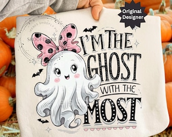 Ich bin der Geist mit den meisten PNG, Preppy Halloween Png, Gruselige Saison Png, niedlicher Geist Sublimation PNG, lustiges Halloween digitaler Download