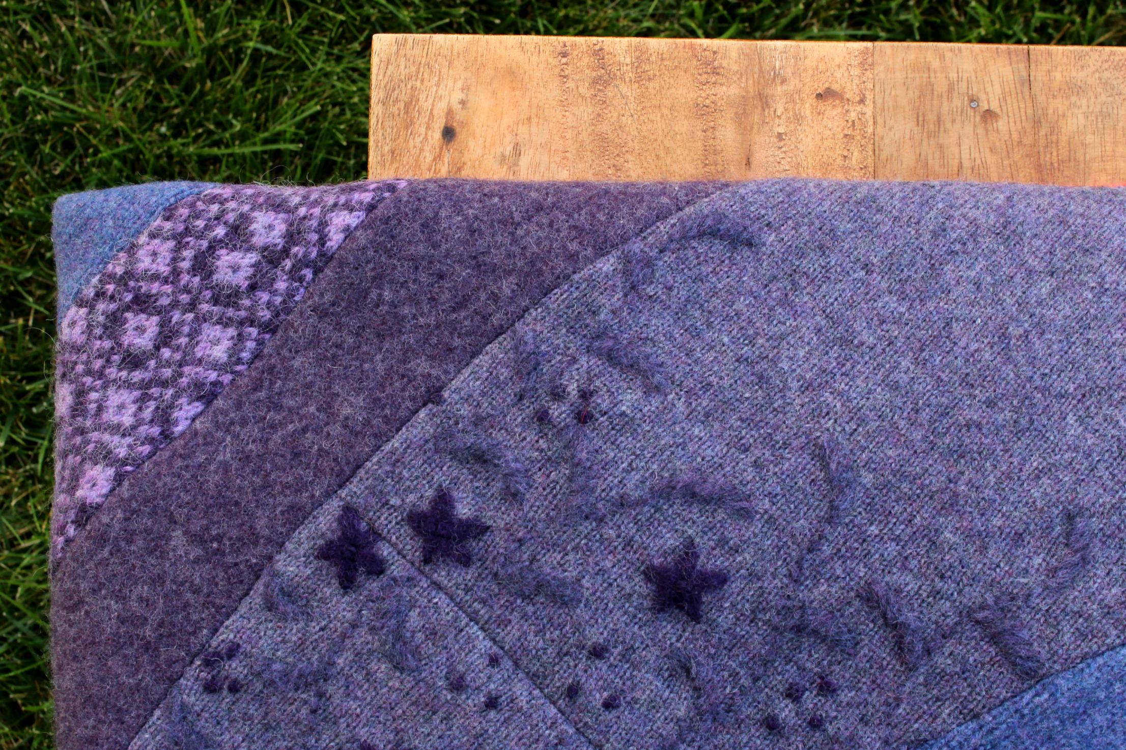 Felted wool sweater blanket Blessed are the Etsy