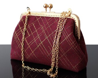 burgundy evening clutch