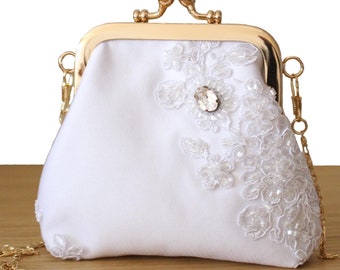 White satin purse 2025