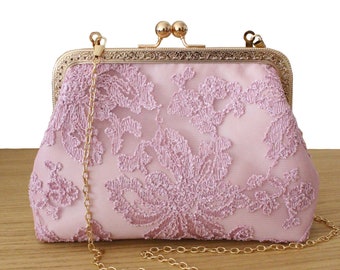 Lavender Wedding Bag Bridal clutch Kisslock Purse Mother of the Bride bag