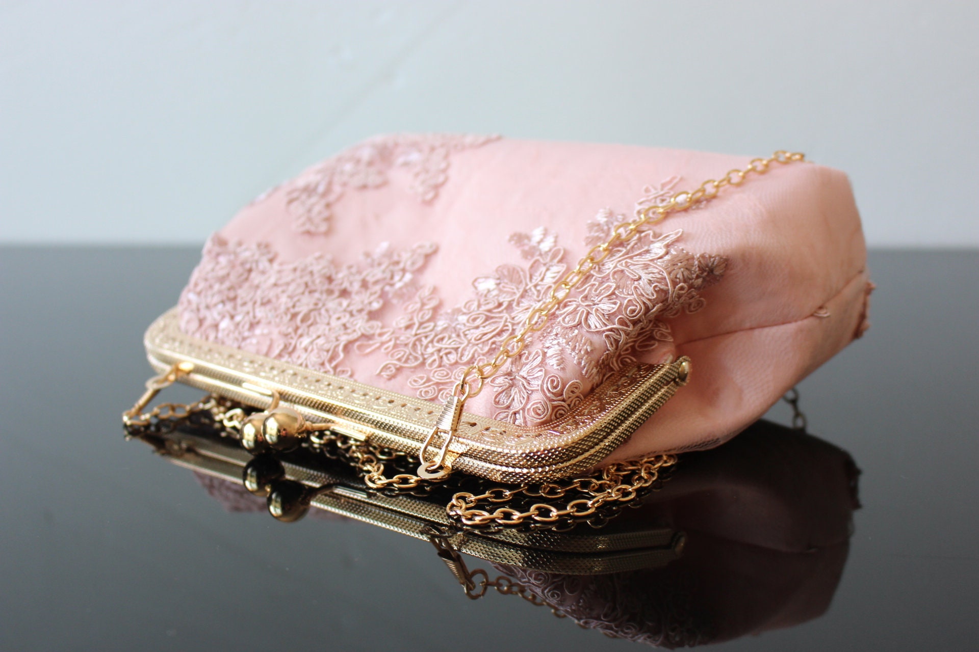 Blush Wedding Clutch Bag Dusty Pink Dressy Purse Bridal Clutch Bag Rose Gold Evening Floral Bag Gift for Her Gift for Mother of the Bride Etsy