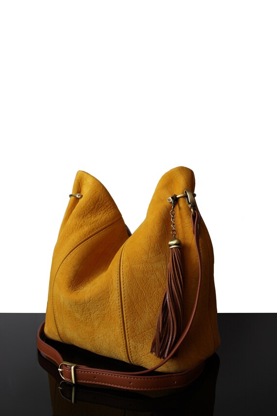yellow shoulder bag