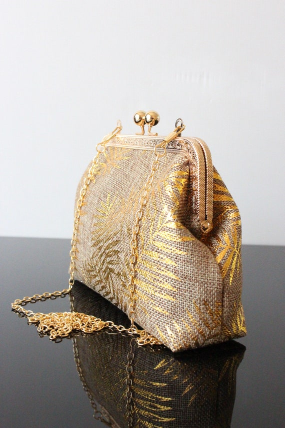 Designer Wedding Clutch Sparkly Golden Beige Purse Jute Bag Fabric Wedding Bag Gift for Her Unique Original Etsy Canada