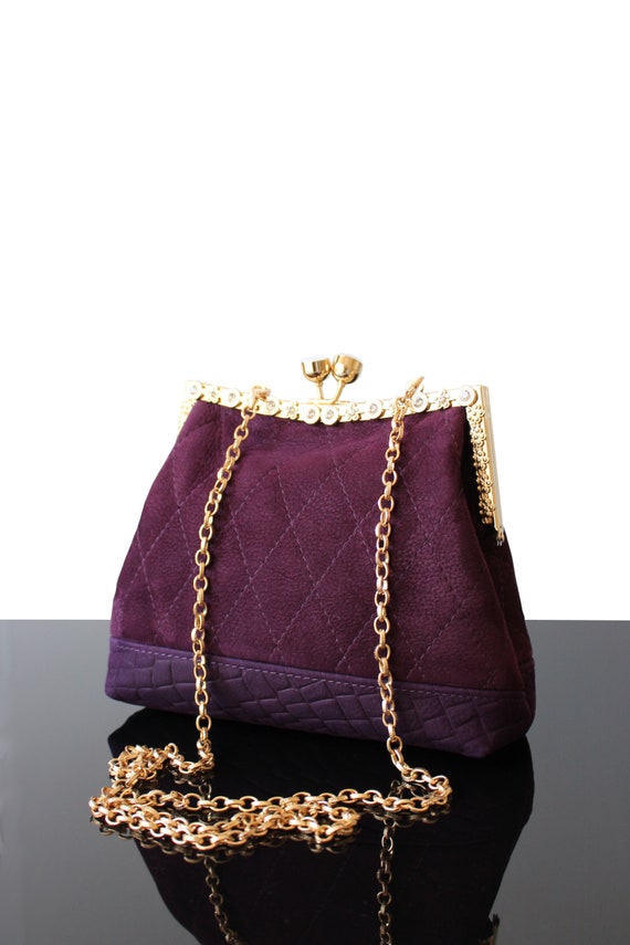 purple evening bag