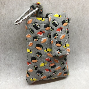 Vertical Insulin Pump Pouch Sushi with carabiner clip