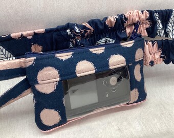 Insulin Pump Pouch for type 1 diabetes diabetic accessories cgm cases insulin pump holder navy and rose gold
