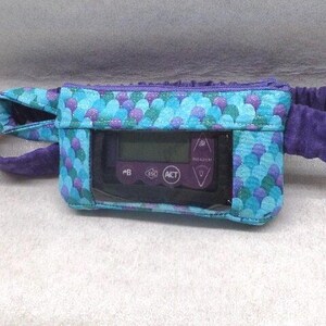 Insulin Pump Pouch with window Mermaid Shimmer type 1 diabetic accessories custom made insulin pump cases