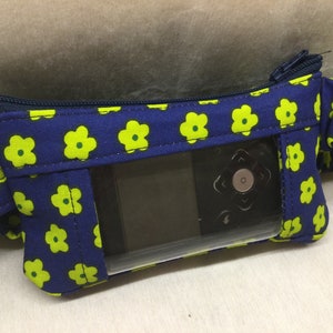 insulin pump pouch case navy and lime floral diabetic accessories