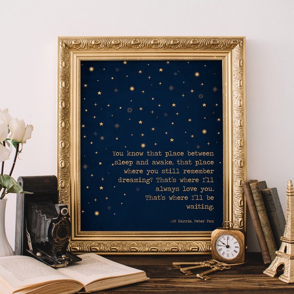 Peter Pan Nursery | Peter Pan Quotes | Tinkerbell Frame | JM barrie | Peter Pan Print | j m barrie quote | Peter Pan Quote