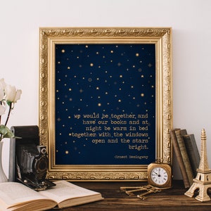 ERNEST HEMINGWAY Quote | Hemingway Print | Gift for Writer | Gift for Reader