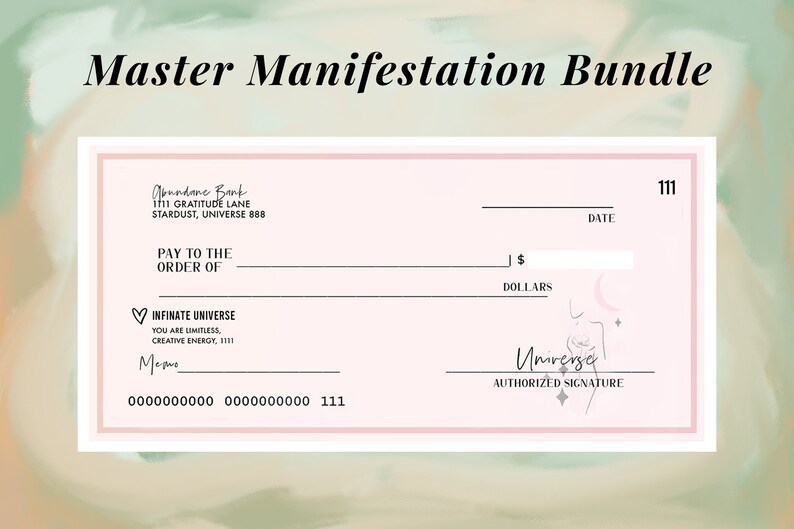 Law of Attraction Checks Manifestation Checks | Etsy