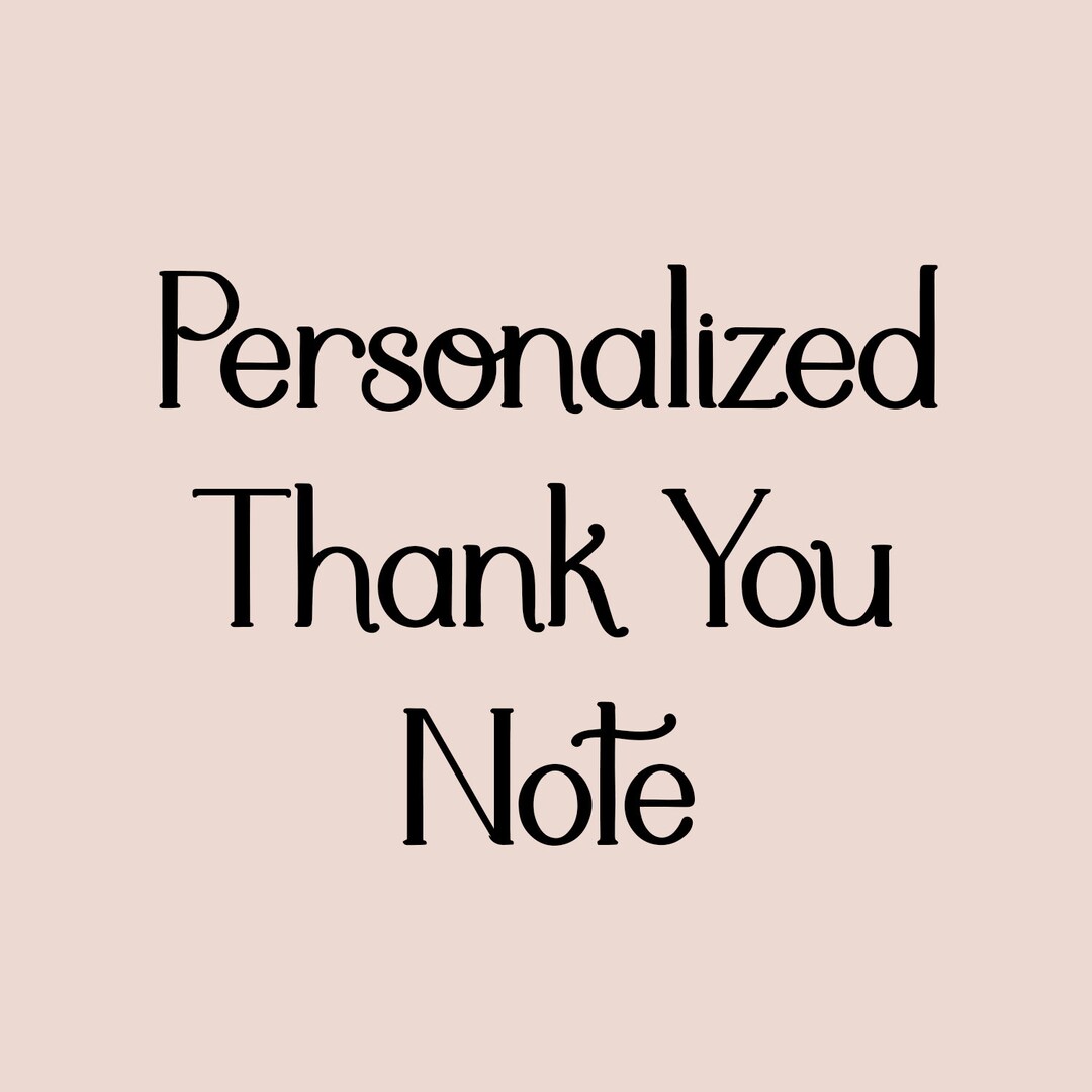 Personalized Thank You Note Add On Etsy UK