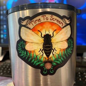 Cicada time to scream sticker