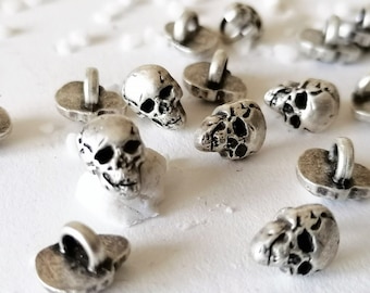 petit bouton tête de mort (6 pcs)