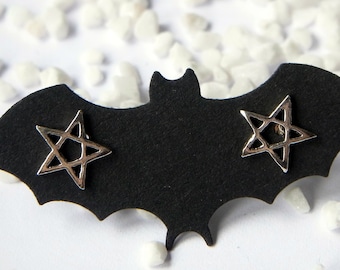 Pentagram-Ohrstecker (925 Sterling Silver)