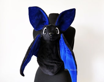 Mochila murciélago - azul-negro/ojos de dibujos animados