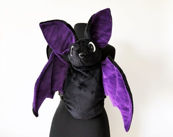 Sac à dos chauve-souris - violet-noir/yeux de dessin animé